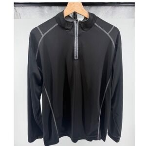 PBX Pro Mens Quarter Zip Pullover Black Athletic‎ Training Shirt Size M Log Slv